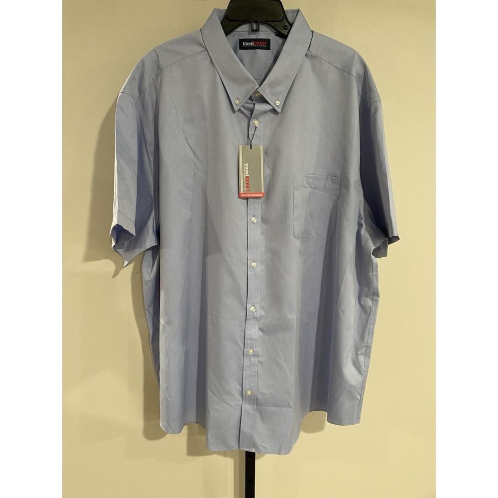 Travel Smart Men Shirt 4XLT Button TALL Man Non Iron BLUE BRAND NEW $59.50 - Picture 5 of 6